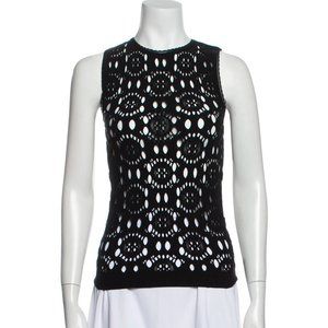 WOLFORD Lace Pattern Crew Neck Top